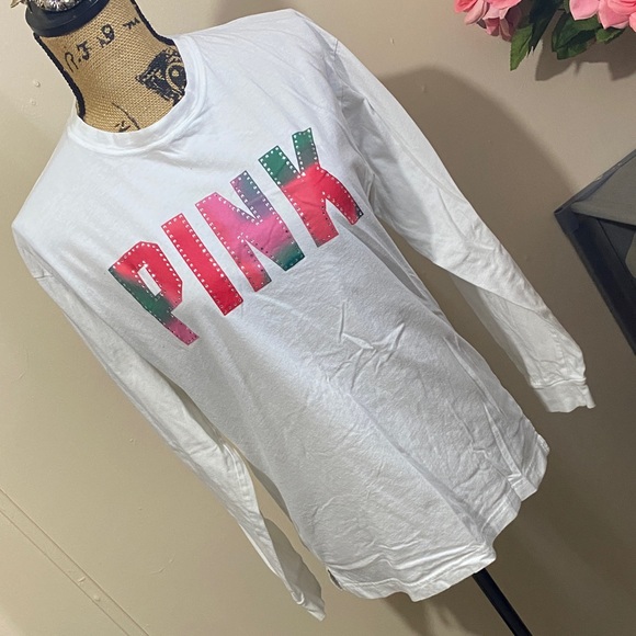 Victoria’s Secret Pink long sleeve campus tee shirt size women’s small - Picture 2 of 8